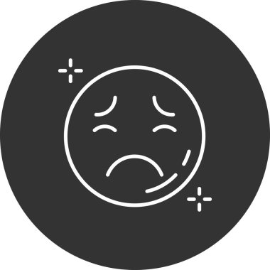 Üzgün bir emoji simgesinin vektör çizimi