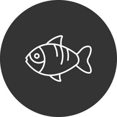 Balık simgesinin vektör illüstrasyonu
