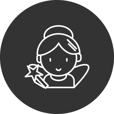 kız ikon vektör illüstrasyonu