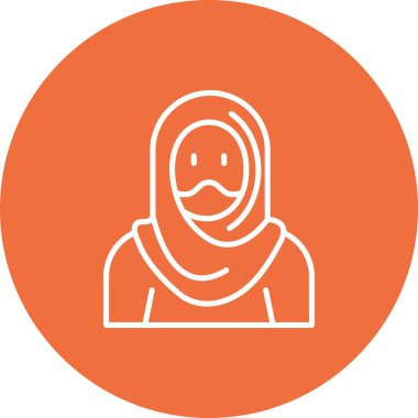 Güzel bir eşarbı olan Müslüman bir kadının vektör çizimi