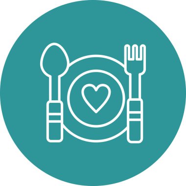 Aşk kalp ikonunun vektör illüstrasyonu