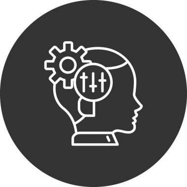 Beyin. Web simgesi basit illüstrasyon