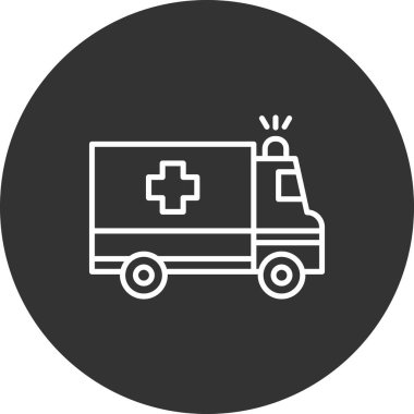 ambulans simgesi vektör illüstrasyonu