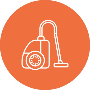 Elektrikli süpürge simgesi. Elektrikli süpürge vektör simgesi web için anahat çizimi