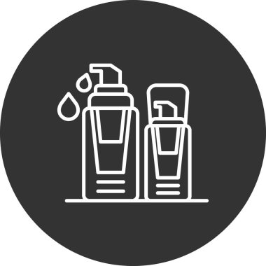 Bir şişe süt ve iki bardak, vektör simgesi, illüstrasyon