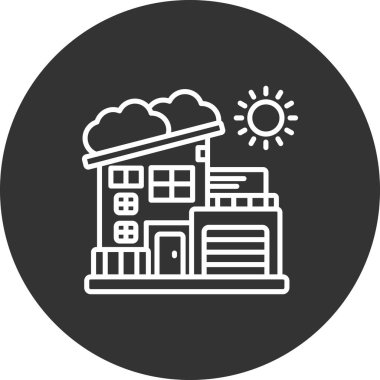 Bir ev simgesinin vektör illüstrasyonu