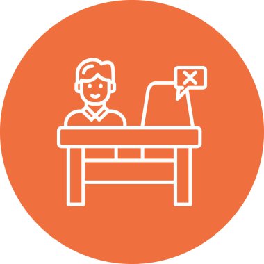 Dizüstü bilgisayar simgesi olan adamın vektör illüstrasyonu