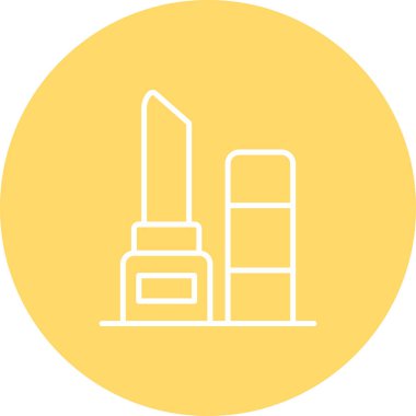 Benzersiz şehir kulesi vektör çizgisi simgesi