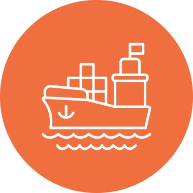 Gemi simgesi, vektör illüstrasyonu