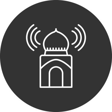 Modern cami simgesinin vektör illüstrasyonu