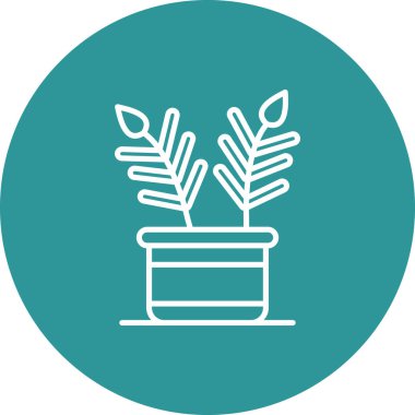 güzel kaktüs bitkisi çizgisi vektör simgesi