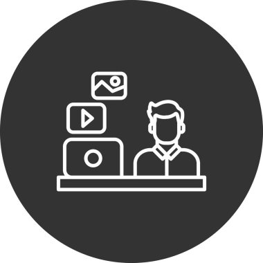 video kamera simgesi, vektör illüstrasyonu