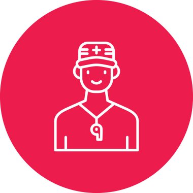 Beyzbol oyuncusu. Web simgesi vektör illüstrasyonu