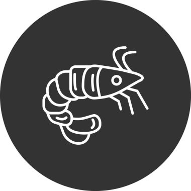 Istakoz ikonu. Beyaz arkaplanda izole edilmiş web tasarımı için karides vektör simgesinin basit çizimi