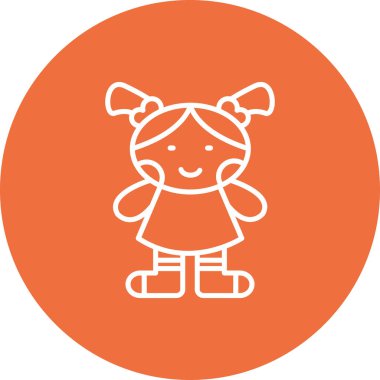 Kızım. Web simgesi basit tasarım