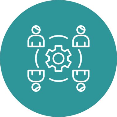 Takım çalışması simgesi, vektör illüstrasyonu