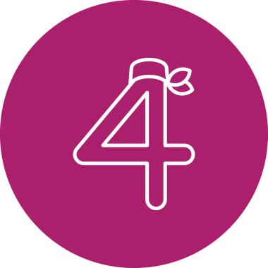 4 numaralı simge, illüstrasyon tasarımı