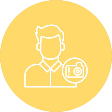 Fotoğrafçı simgesi çizgi simgesinin vektör illüstrasyonu.