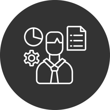 Vites simgesi olan bir adamın vektör çizimi