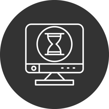 zaman yönetimi çizgi vektör simgesi