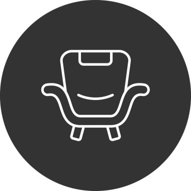 Web ve mobil uygulaması tasarımı, koltuk logo kavramı için beyaz arka plan üzerinde izole koltuk simge vektör