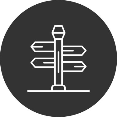 Yol işareti simgesinin vektör illüstrasyonu