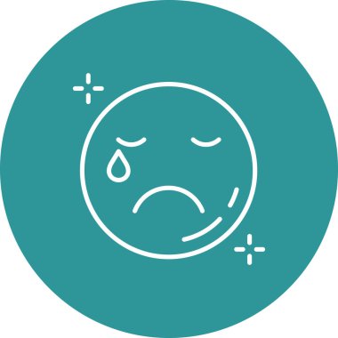 modada izole edilmiş arka planda hüzünlü simge