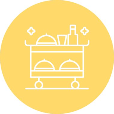 yiyecek ve içecek vektör çizgisi simgesi.