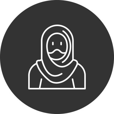 Müslüman kadının simge vektör çizim