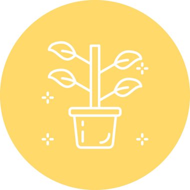 Bir saksı bitkinin vektör çizimi