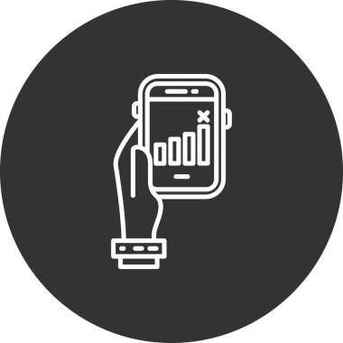 Telefon simgesi olan akıllı telefon, vektör illüstrasyonu