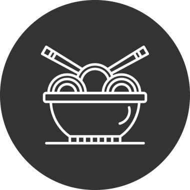 noodles ikon vektör illüstrasyonu