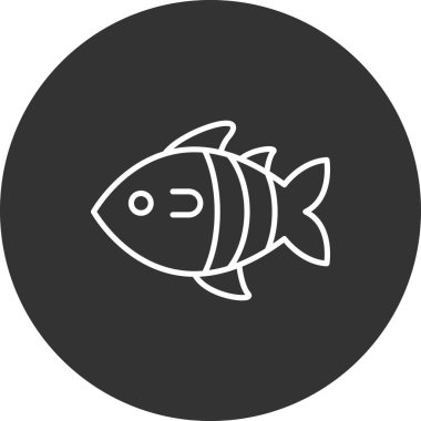 balık simgesi soyut bir grupta izole edildi