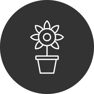 Çiçek. Web simgesi basit illüstrasyon