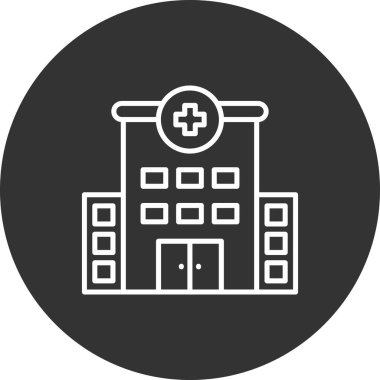 Moda tarzında izole edilmiş hastane binası simgesi