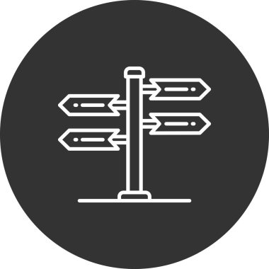 Yol işareti simgesinin vektör illüstrasyonu