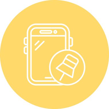 Cep telefonu simgesi, vektör illüstrasyonu