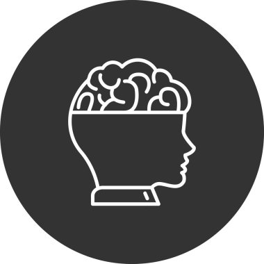 Beyin. Web simgesi basit illüstrasyon