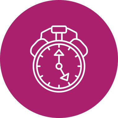 Alarm saati simgesi, vektör illüstrasyonu