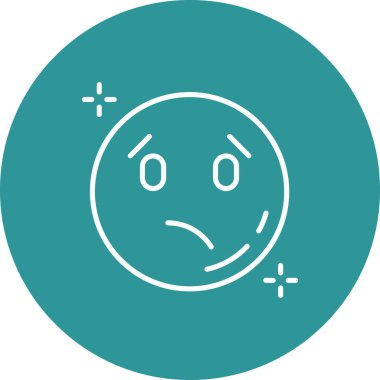 Emoji duygu ifade simgesi doldurulmuş ana hatlar biçiminde