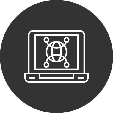 Dizüstü bilgisayar simgesi vektör çizimi