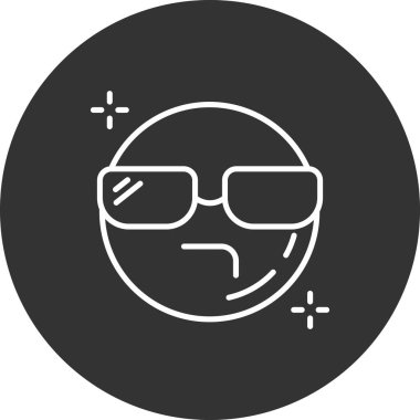 Sakallı ve yüz ikonu olan bir adamın vektör çizimi