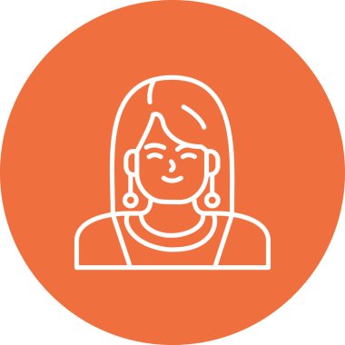 Saç stili ve saç stili illüstrasyonlu kadın avatarı