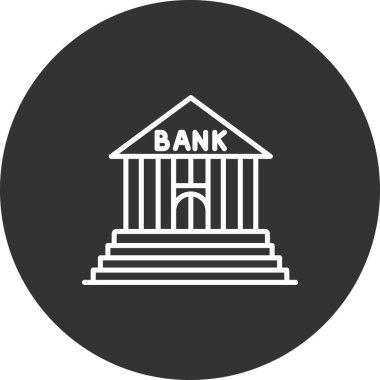 banka binası ikon vektör tasarımı