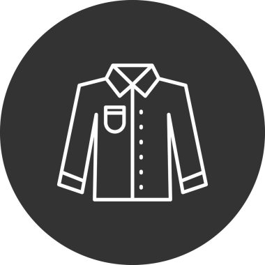 Ceket düz yuvarlak simge, vektör illüstrasyonu