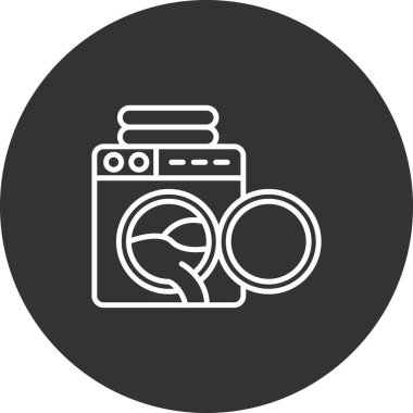 Yıkama Makinesi Simgesi Moda Biçiminde İzole Arkaplan