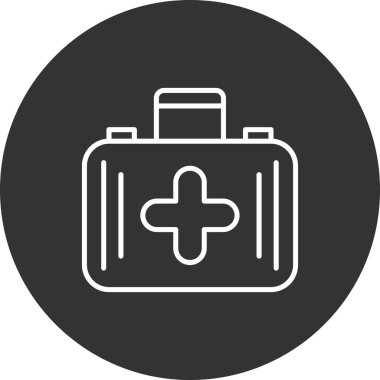 ilk yardım çantası simge vektör çizim