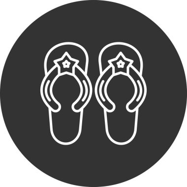 Parmak arası terlik ikonu. Web için flip flops vektör simgesinin taslağı. izole edilmiş sembol