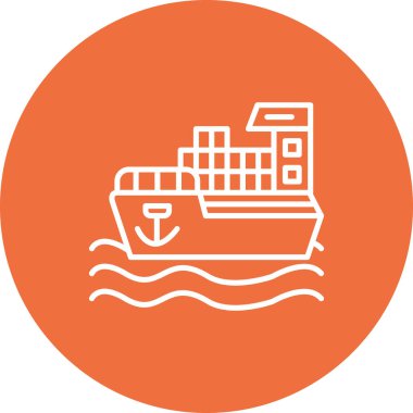 kargo gemisi simgesi vektör çizimi