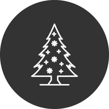 Yılbaşı ağacı simgesinin vektör illüstrasyonu